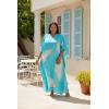 imageGypsie Blu Women Plus Size Kaftan Dress Evening Swimsuit Cover Up Beach Long Maxi Dresses VNeck Mumu for Summer CaftanAqua Blue