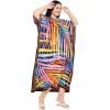 imageGypsie Blu Women Plus Size Kaftan Dress Evening Swimsuit Cover Up Beach Long Maxi Dresses VNeck Mumu for Summer CaftanBlack