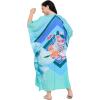 imageGypsie Blu Women Plus Size Kaftan Dress Evening Swimsuit Cover Up Beach Long Maxi Dresses VNeck Mumu for Summer CaftanBlue