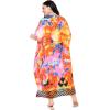 imageGypsie Blu Women Plus Size Kaftan Dress Evening Swimsuit Cover Up Beach Long Maxi Dresses VNeck Mumu for Summer CaftanBright Orange