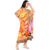 imageGypsie Blu Women Plus Size Kaftan Dress Evening Swimsuit Cover Up Beach Long Maxi Dresses VNeck Mumu for Summer CaftanBright Orange