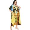 imageGypsie Blu Women Plus Size Kaftan Dress Evening Swimsuit Cover Up Beach Long Maxi Dresses VNeck Mumu for Summer CaftanBright Yellow