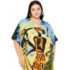 imageGypsie Blu Women Plus Size Kaftan Dress Evening Swimsuit Cover Up Beach Long Maxi Dresses VNeck Mumu for Summer CaftanBright Yellow