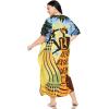imageGypsie Blu Women Plus Size Kaftan Dress Evening Swimsuit Cover Up Beach Long Maxi Dresses VNeck Mumu for Summer CaftanBright Yellow