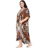 imageGypsie Blu Women Plus Size Kaftan Dress Evening Swimsuit Cover Up Beach Long Maxi Dresses VNeck Mumu for Summer CaftanBrown