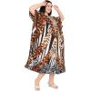 imageGypsie Blu Women Plus Size Kaftan Dress Evening Swimsuit Cover Up Beach Long Maxi Dresses VNeck Mumu for Summer CaftanBrown