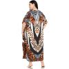 imageGypsie Blu Women Plus Size Kaftan Dress Evening Swimsuit Cover Up Beach Long Maxi Dresses VNeck Mumu for Summer CaftanBrown