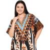 imageGypsie Blu Women Plus Size Kaftan Dress Evening Swimsuit Cover Up Beach Long Maxi Dresses VNeck Mumu for Summer CaftanBrown