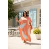 imageGypsie Blu Women Plus Size Kaftan Dress Evening Swimsuit Cover Up Beach Long Maxi Dresses VNeck Mumu for Summer CaftanCoral Peach