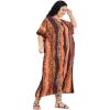 imageGypsie Blu Women Plus Size Kaftan Dress Evening Swimsuit Cover Up Beach Long Maxi Dresses VNeck Mumu for Summer CaftanDark Brown