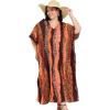 imageGypsie Blu Women Plus Size Kaftan Dress Evening Swimsuit Cover Up Beach Long Maxi Dresses VNeck Mumu for Summer CaftanDark Brown