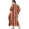 imageGypsie Blu Women Plus Size Kaftan Dress Evening Swimsuit Cover Up Beach Long Maxi Dresses VNeck Mumu for Summer CaftanDark Brown