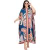 imageGypsie Blu Women Plus Size Kaftan Dress Evening Swimsuit Cover Up Beach Long Maxi Dresses VNeck Mumu for Summer CaftanDeep Cobalt Blue