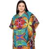 imageGypsie Blu Women Plus Size Kaftan Dress Evening Swimsuit Cover Up Beach Long Maxi Dresses VNeck Mumu for Summer CaftanMulti Floral