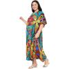 imageGypsie Blu Women Plus Size Kaftan Dress Evening Swimsuit Cover Up Beach Long Maxi Dresses VNeck Mumu for Summer CaftanMulti Floral