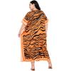 imageGypsie Blu Women Plus Size Kaftan Dress Evening Swimsuit Cover Up Beach Long Maxi Dresses VNeck Mumu for Summer CaftanOrange Abstract