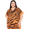 imageGypsie Blu Women Plus Size Kaftan Dress Evening Swimsuit Cover Up Beach Long Maxi Dresses VNeck Mumu for Summer CaftanOrange Abstract