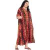 imageGypsie Blu Women Plus Size Kaftan Dress Evening Swimsuit Cover Up Beach Long Maxi Dresses VNeck Mumu for Summer CaftanRed