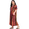 imageGypsie Blu Women Plus Size Kaftan Dress Evening Swimsuit Cover Up Beach Long Maxi Dresses VNeck Mumu for Summer CaftanRed