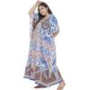 imageGypsie Blu Women Plus Size Kaftan Dress Evening Swimsuit Cover Up Beach Long Maxi Dresses VNeck Mumu for Summer CaftanRoyal Blue