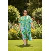 imageGypsie Blu Women Plus Size Kaftan Dress Evening Swimsuit Cover Up Beach Long Maxi Dresses VNeck Mumu for Summer CaftanSky Blue and Green