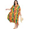 imageGypsie Blu Women Plus Size Kaftan Dress Evening Swimsuit Cover Up Beach Long Maxi Dresses VNeck Mumu for Summer CaftanSunflower Yellow