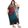 imageGypsie Blu Women Plus Size Kaftan Dress Evening Swimsuit Cover Up Beach Long Maxi Dresses VNeck Mumu for Summer CaftanTeal Blue  Rust Brown