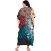 imageGypsie Blu Women Plus Size Kaftan Dress Evening Swimsuit Cover Up Beach Long Maxi Dresses VNeck Mumu for Summer CaftanTeal Blue  Rust Brown