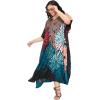 imageGypsie Blu Women Plus Size Kaftan Dress Evening Swimsuit Cover Up Beach Long Maxi Dresses VNeck Mumu for Summer CaftanTeal Blue  Rust Brown