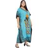 imageGypsie Blu Women Plus Size Kaftan Dress Evening Swimsuit Cover Up Beach Long Maxi Dresses VNeck Mumu for Summer CaftanTurquoise Blue