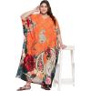 imageGypsie Blu Women Plus Size Kaftan Dress Evening Swimsuit Cover Up Beach Long Maxi Dresses VNeck Mumu for Summer CaftanVibrant Orange