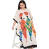 imageGypsie Blu Women Plus Size Kaftan Dress Evening Swimsuit Cover Up Beach Long Maxi Dresses VNeck Mumu for Summer CaftanWhite