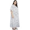 imageGypsie Blu Women Plus Size Kaftan Dress Evening Swimsuit Cover Up Beach Long Maxi Dresses VNeck Mumu for Summer CaftanWhite Floral