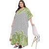imageGypsie Blu Women Plus Size Kaftan Dress Evening Swimsuit Cover Up Beach Long Maxi Dresses VNeck Mumu for Summer CaftanWhite Palm Leaf