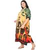 imageGypsie Blu Women Plus Size Kaftan Dress Evening Swimsuit Cover Up Beach Long Maxi Dresses VNeck Mumu for Summer CaftanYellow  Orange