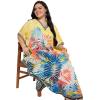 imageGypsie Blu Women Plus Size Kaftan Dress Evening Swimsuit Cover Up Beach Long Maxi Dresses VNeck Mumu for Summer CaftanYellow