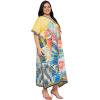 imageGypsie Blu Women Plus Size Kaftan Dress Evening Swimsuit Cover Up Beach Long Maxi Dresses VNeck Mumu for Summer CaftanYellow