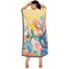 imageGypsie Blu Women Plus Size Kaftan Dress Evening Swimsuit Cover Up Beach Long Maxi Dresses VNeck Mumu for Summer CaftanYellow