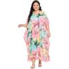 imageGypsie Blu Women Plus Size Kaftan Dress Evening Swimsuit Cover Up Beach Long Maxi Dresses VNeck Mumu for Summer CaftanPink