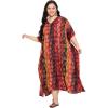 imageGypsie Blu Women Plus Size Kaftan Dress Evening Swimsuit Cover Up Beach Long Maxi Dresses VNeck Mumu for Summer CaftanRed