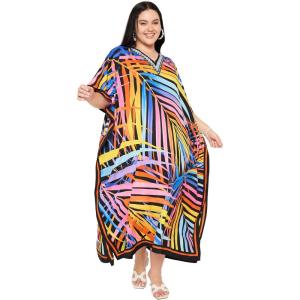 imageGypsie Blu Women Plus Size Kaftan Dress Evening Swimsuit Cover Up Beach Long Maxi Dresses VNeck Mumu for Summer CaftanBlack