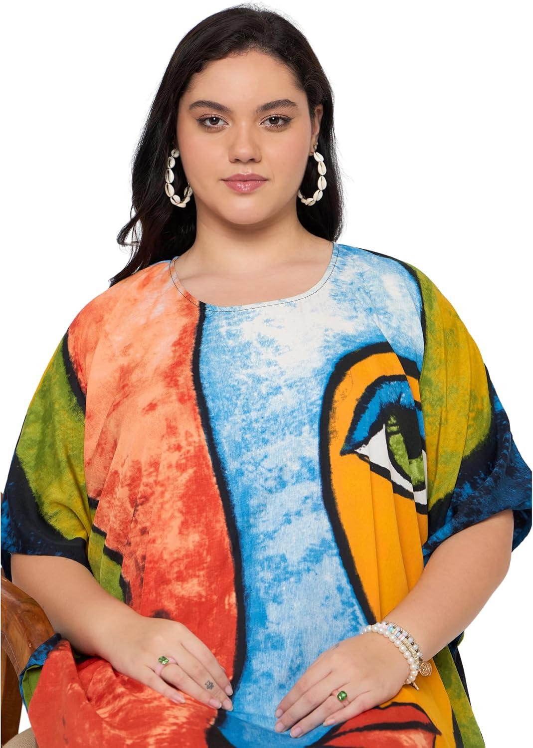 imageCaftans for Women Plus Size Polyester Maxi Beach Dresses Bathing Suit Cover Up Long Kaftan Swimsuit Coverup House DressNavy Blue