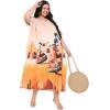 imageCaftans for Women Plus Size Polyester Maxi Beach Dresses Bathing Suit Cover Up Long Kaftan Swimsuit Coverup House DressBeige