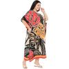 imageCaftans for Women Plus Size Polyester Maxi Beach Dresses Bathing Suit Cover Up Long Kaftan Swimsuit Coverup House DressBlack  Beige Leaf