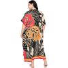 imageCaftans for Women Plus Size Polyester Maxi Beach Dresses Bathing Suit Cover Up Long Kaftan Swimsuit Coverup House DressBlack  Beige Leaf
