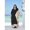 imageCaftans for Women Plus Size Polyester Maxi Beach Dresses Bathing Suit Cover Up Long Kaftan Swimsuit Coverup House DressBlack