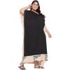 imageCaftans for Women Plus Size Polyester Maxi Beach Dresses Bathing Suit Cover Up Long Kaftan Swimsuit Coverup House DressBlack