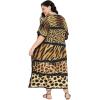 imageCaftans for Women Plus Size Polyester Maxi Beach Dresses Bathing Suit Cover Up Long Kaftan Swimsuit Coverup House DressBlack Animal