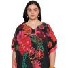 imageCaftans for Women Plus Size Polyester Maxi Beach Dresses Bathing Suit Cover Up Long Kaftan Swimsuit Coverup House DressBlack Floral