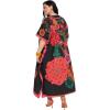 imageCaftans for Women Plus Size Polyester Maxi Beach Dresses Bathing Suit Cover Up Long Kaftan Swimsuit Coverup House DressBlack Floral